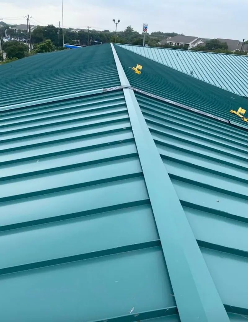 Green commercial metal roof ridge and valley for Metal Roof Repair in Kailua